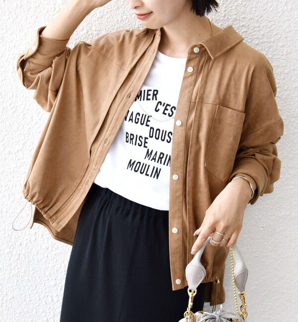 SHIPS for women「〈手洗い可能〉ポリエステル スエード 裾 ドロスト シャツ 羽織」|シャツ・ブラウス|