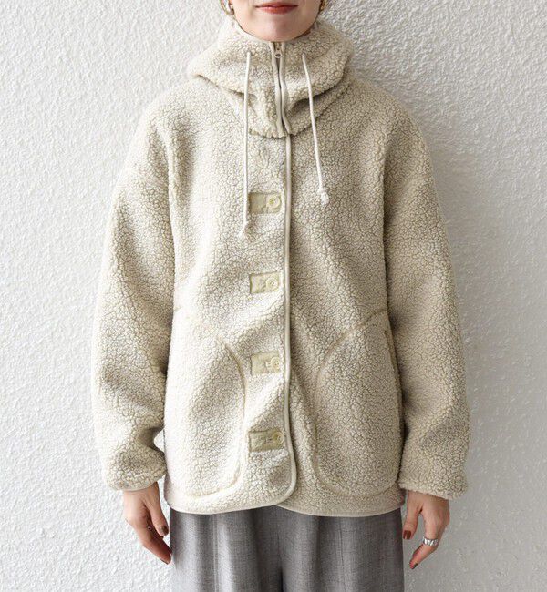 SHIPS any「SHIPS any:〈洗濯機可能〉ボア フリース 2WAY フーディー ブルゾン」|ブルゾン・スタジャン|