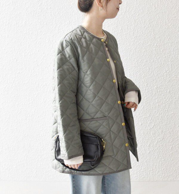 SHIPS any「Traditional Weatherwear: ARKLEY Aライン ミドル ノーカラー コート」|ノーカラーコート|