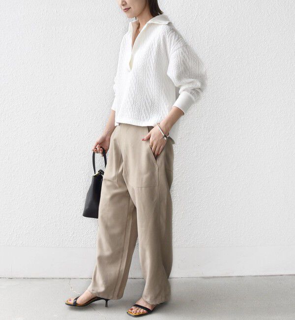 SHIPS for women「【WEB限定】〈手洗い可能〉ケーブル ジャージー ポロ プルオーバー」|Tシャツ・カットソー|