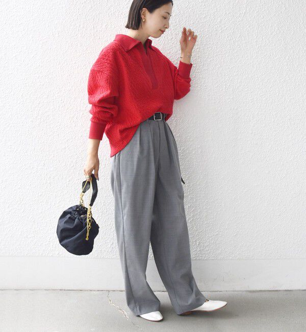 SHIPS for women「【WEB限定】〈手洗い可能〉ケーブル ジャージー ポロ プルオーバー」|Tシャツ・カットソー|