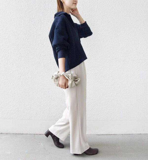 SHIPS for women「【WEB限定】〈手洗い可能〉ケーブル ジャージー ポロ プルオーバー」|Tシャツ・カットソー|