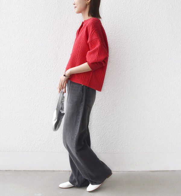 SHIPS for women「〈手洗い可能〉ケーブル ジャージー スキッパー プルオーバー」|Tシャツ・カットソー|