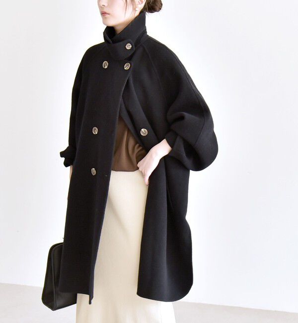 quaranciel「quaranciel: リバー スタンド & テーラード ダブルブレスト Aライン コート」|その他|