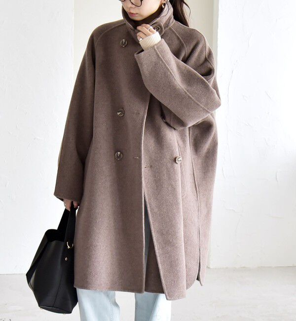 quaranciel「quaranciel: リバー スタンド & テーラード ダブルブレスト Aライン コート」|その他|