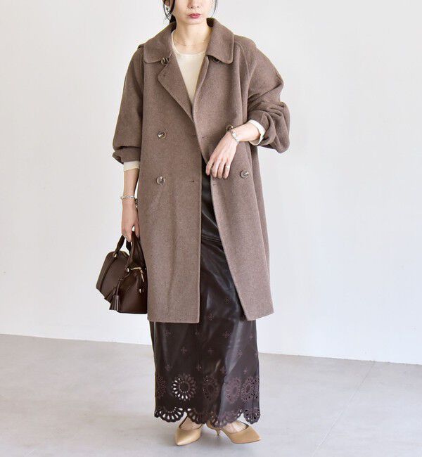 quaranciel「quaranciel: リバー スタンド & テーラード ダブルブレスト Aライン コート」|その他|