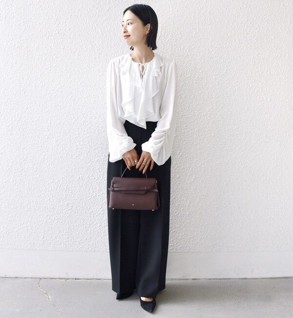 SHIPS for women「【SHIPS別注】troisiemeCHACO: 〈手洗い可能〉ラッフル フリル ブラウス（セレモニー対応可）」|シャツ・ブラウス|