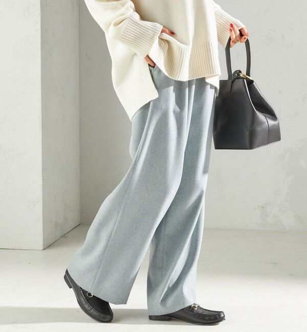 SHIPS for women「〈手洗い可能〉スラブ ツイル イージー スラックス パンツ」|スラックス|ライトブルー