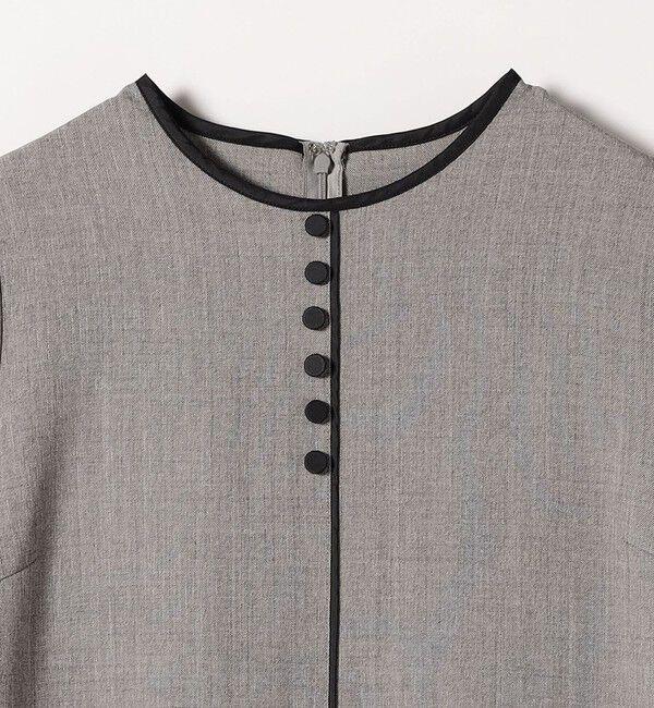 SHIPS any「SHIPS any: ウーステッド パイピング ボタン ロングスリーブ フレア ワンピース」|ワンピース|