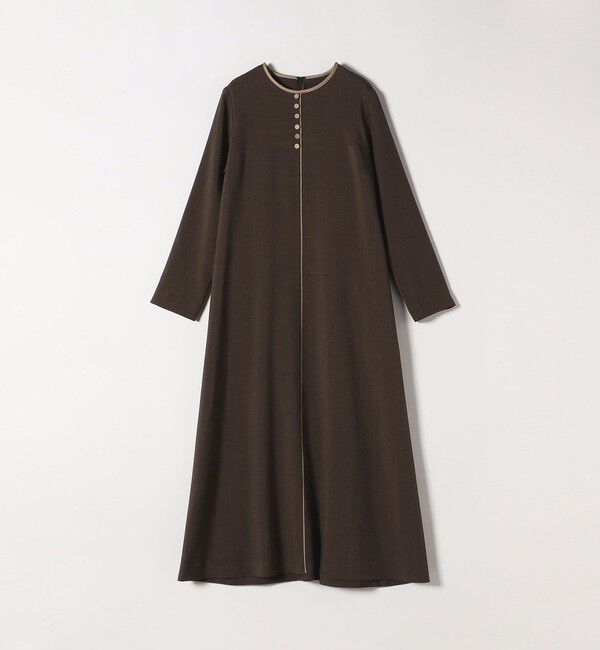 SHIPS any「SHIPS any: ウーステッド パイピング ボタン ロングスリーブ フレア ワンピース」|ワンピース|