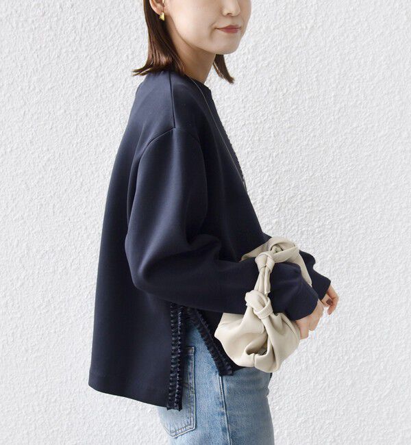 SHIPS for women「【WEB限定】〈手洗い可能〉サイド スリット フリル ダンボール カットソー」|Tシャツ・カットソー|