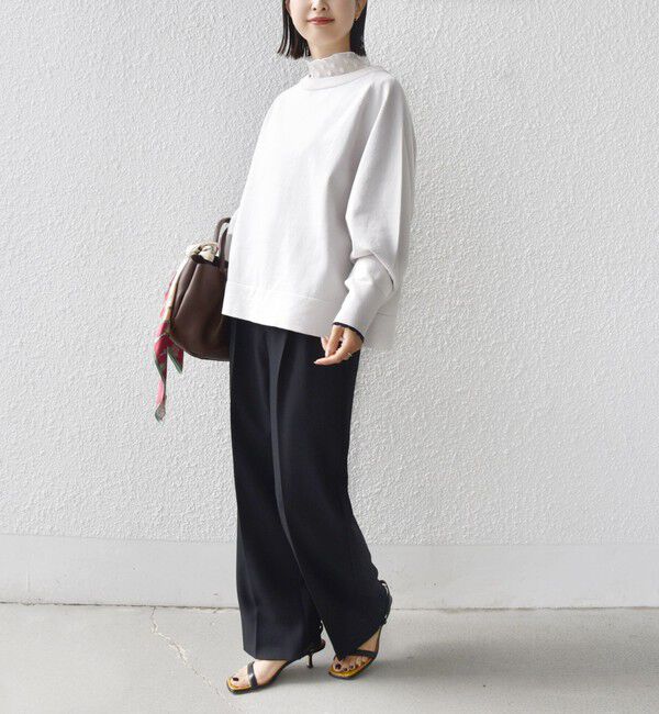 SHIPS for women「〈手洗い可能〉コットン カシミヤ混 スカラップヘム ボートネック プルオーバー」|ニット・セーター|