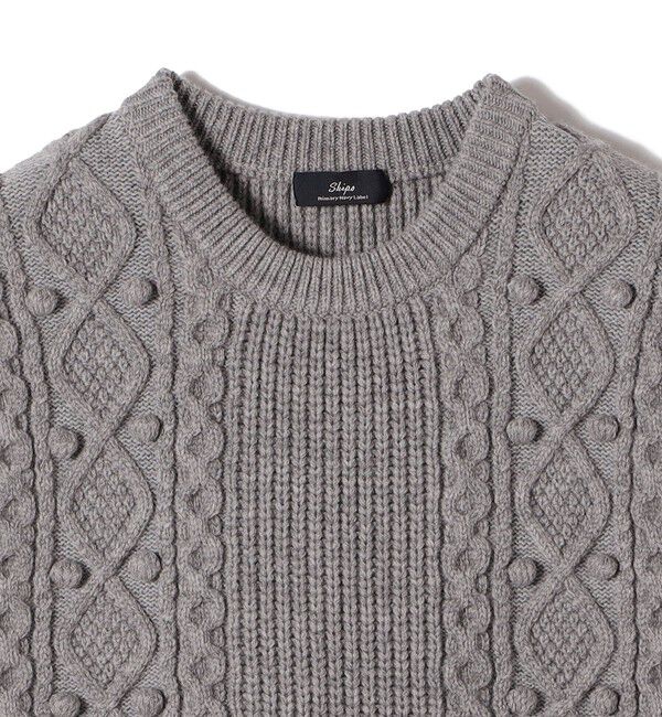 SHIPS for women「SHIPS Primary Navy Label:〈手洗い可能〉PON PON ケーブル ベスト」|ベスト・ジレ|