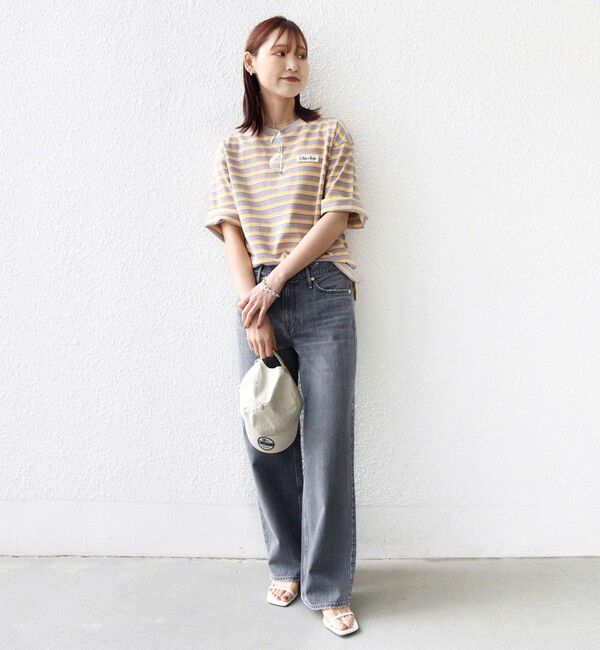 SHIPS for women「《予約》【WEB限定】マルチ ボーダー 5分袖 TEE」|Tシャツ・カットソー|