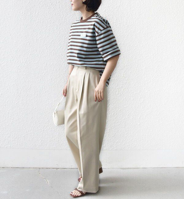 SHIPS for women「《予約》【WEB限定】マルチ ボーダー 5分袖 TEE」|Tシャツ・カットソー|