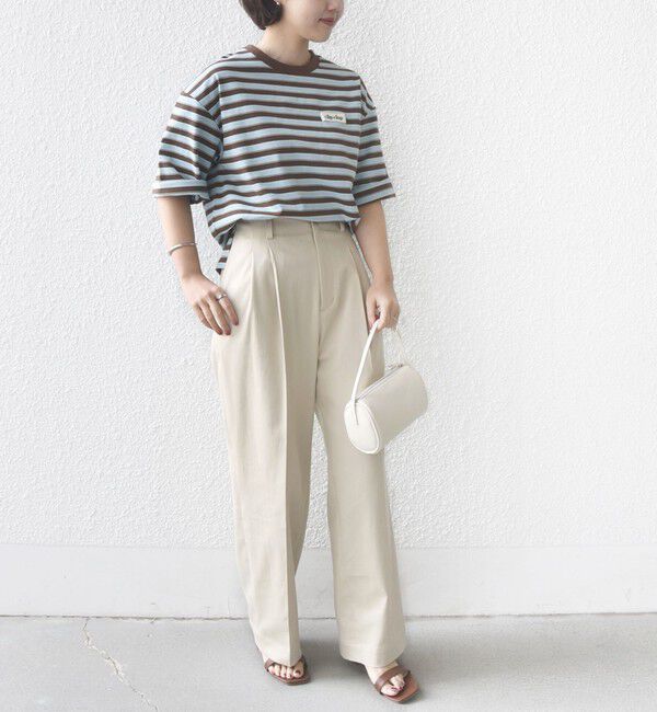 SHIPS for women「《予約》【WEB限定】マルチ ボーダー 5分袖 TEE」|Tシャツ・カットソー|