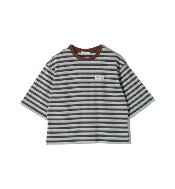 SHIPS for women「《予約》【WEB限定】マルチ ボーダー 5分袖 TEE」|Tシャツ・カットソー|