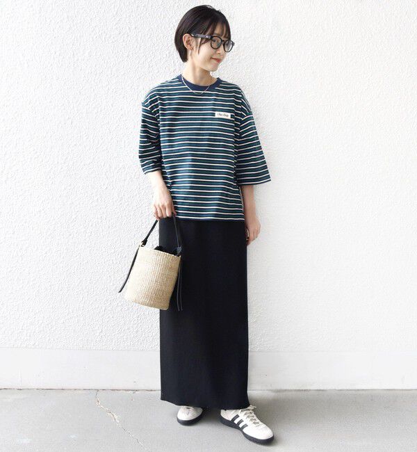 SHIPS for women「《予約》【WEB限定】マルチ ボーダー 5分袖 TEE」|Tシャツ・カットソー|