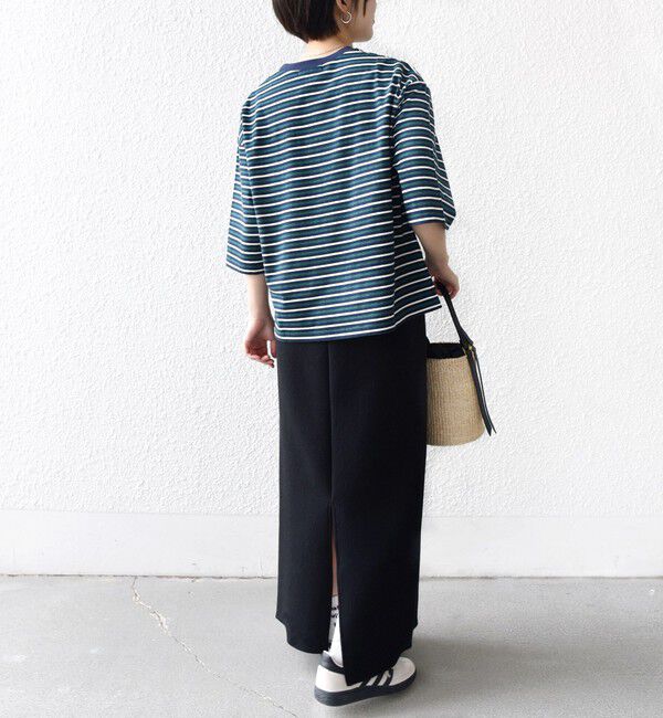 SHIPS for women「《予約》【WEB限定】マルチ ボーダー 5分袖 TEE」|Tシャツ・カットソー|