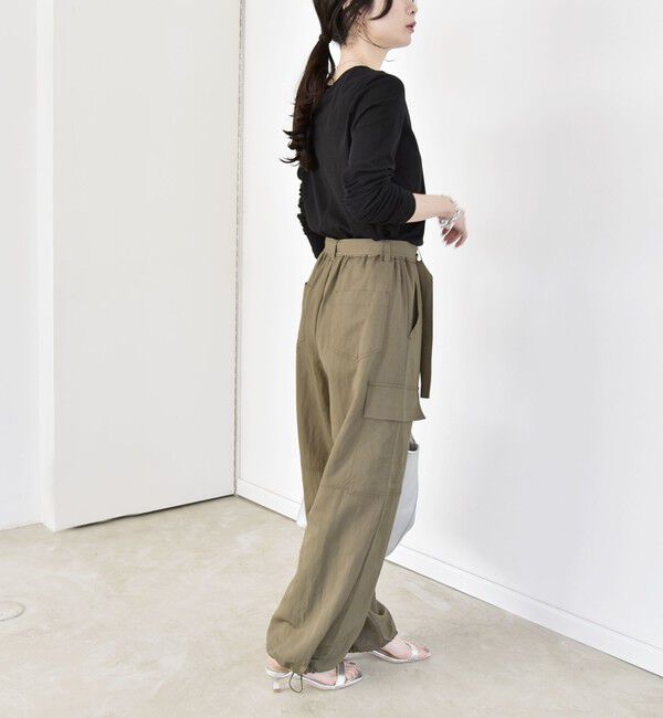 quaranciel「《予約》quaranciel:〈手洗い可能〉コットン シアー クルーネック ロンTEE」|Tシャツ・カットソー|