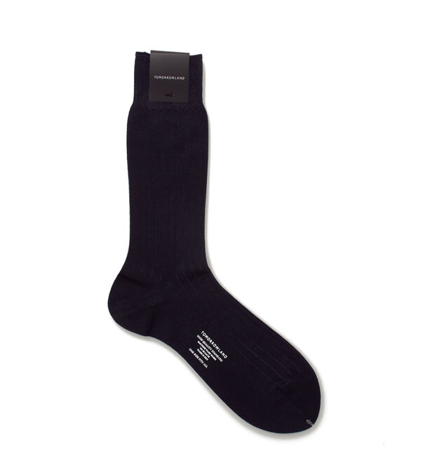 TOMORROWLAND GOODS「TOMORROWLAND コットンナイロン リブソックス」|ソックス|ダークブルー