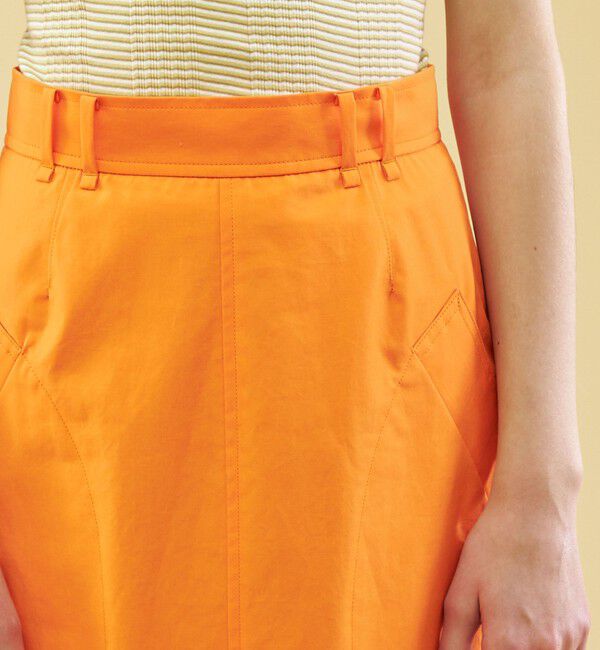 GALERIE VIE「バウンシーウェザー アシンメトリースリットマキシスカート」|台形|