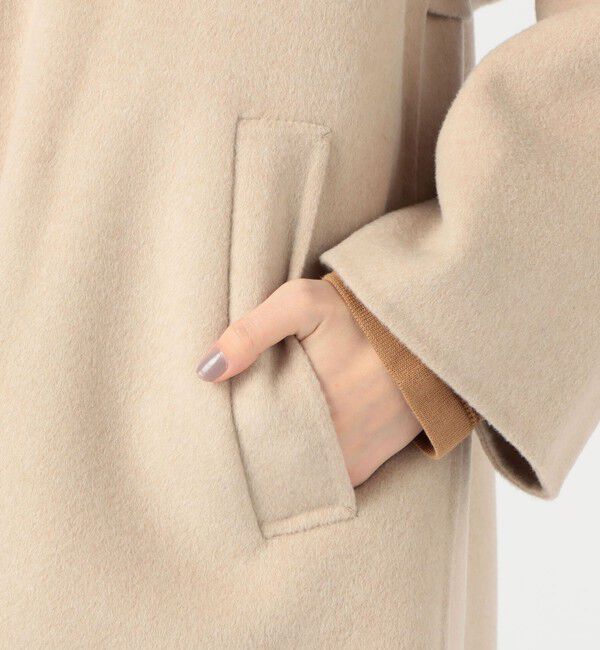 GALERIE VIE「ウールダブルフェイス カラーレス ショートトレンチコート」|ノーカラーコート|