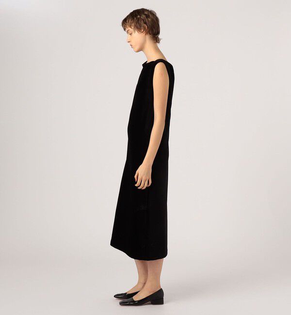 DES PRES「モイストベロア ツイストショルダーワンピース」|ドレス|