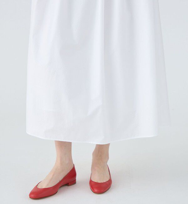 MACPHEE「【WEB限定】クリスピータフタ ギャザーロングスカート」|フレア|