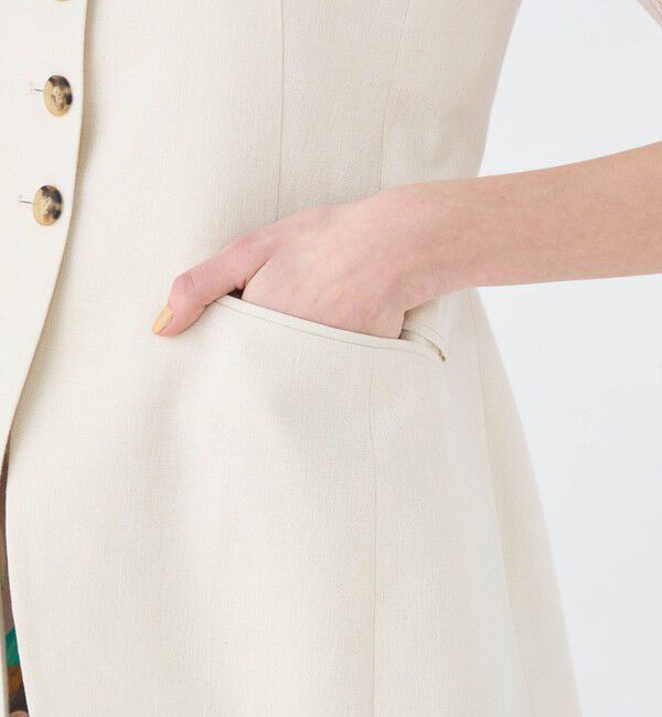 Ballsey「ラメミックスストレッチ スクエアネックジレ」|ベスト・ジレ|