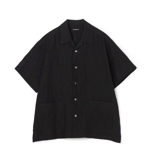 GALERIE VIE「ランダムリネン オープンカラーシャツ」|シャツ・ブラウス|19 ブラック