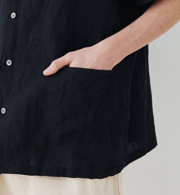 GALERIE VIE「ランダムリネン オープンカラーシャツ」|シャツ・ブラウス|