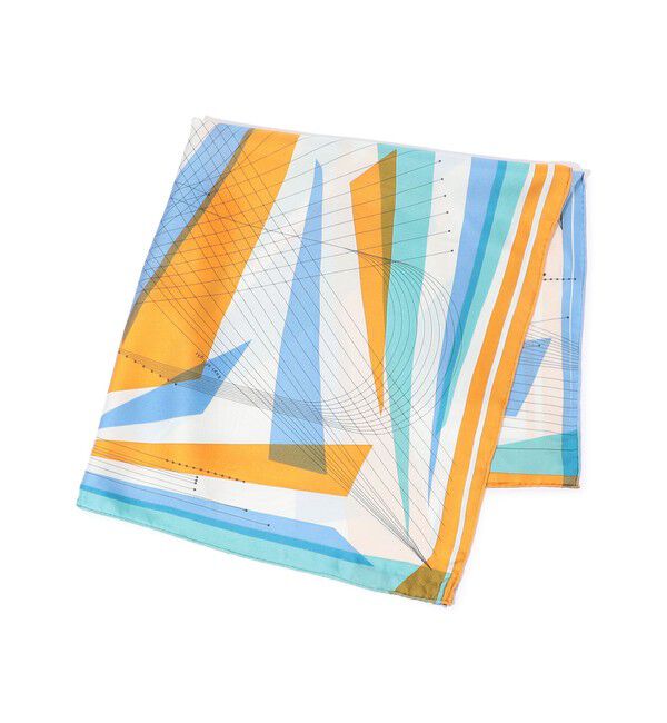 TOMORROWLAND GOODS「manipuri LINE スカーフ」|バンダナ・スカーフ|62 ライトブルー系