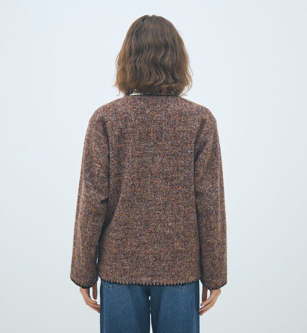 MACPHEE「スライバージャージー Vカラージャケット」|ノーカラージャケット|