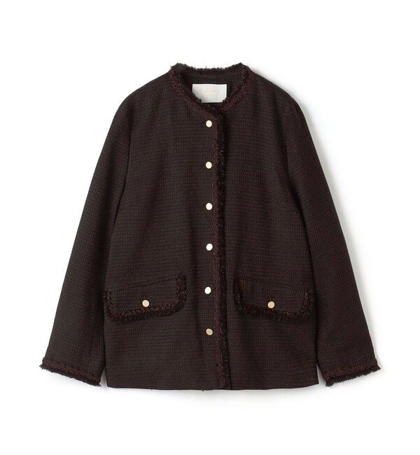 Ballsey「クレストドビー Vクルージャケット」|ノーカラージャケット|49 ダークブラウン