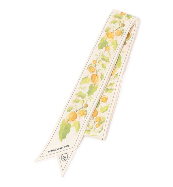 TOMORROWLAND GOODS「Atelier TOMORROWLAND AUTUMN FLOWER BANDEAU シルクスカーフ」|バンダナ・スカーフ|42 ライトベージュ系