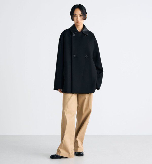 Edition「Super120's ライトメルトン ショートコート」|ピーコート|