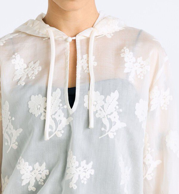 Edition「シアーエンブロイダリー フーデットブラウス」|シャツ・ブラウス|