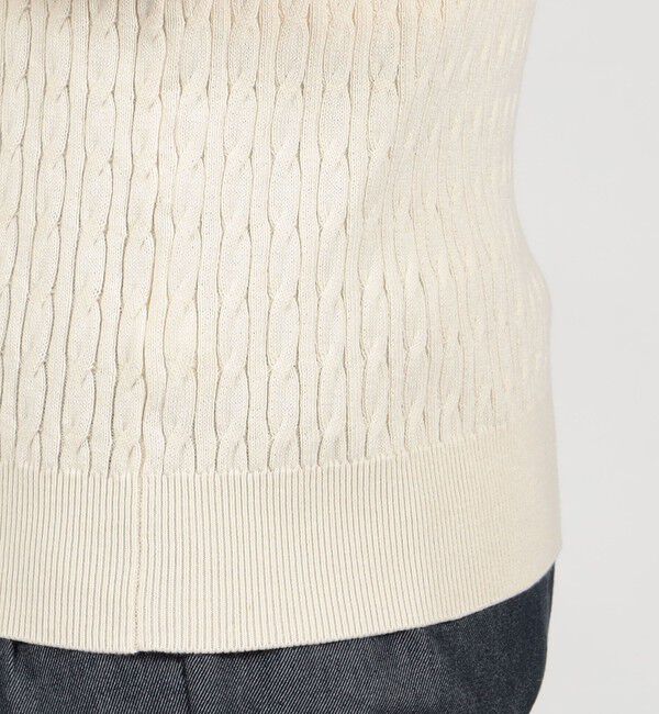 TOMORROWLAND MENS「コットンシルク Vネックプルオーバー ケーブルニット」|ニット・セーター|