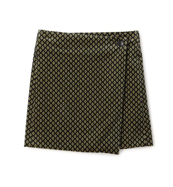 CABaN「コットンベルベット ジオメトリックプリントミニスカート」|スカート|58 カーキ系