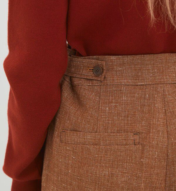 CABaN「コットンリネンスラブ ポケットワイドパンツ」|チノ|