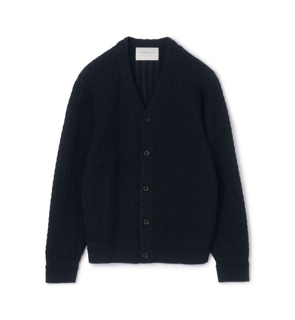 TOMORROWLAND MENS「TOMORROWLAND tricot アルパカポリエステルケーブル Vネックカーディガン」|カーディガン|69 ネイビー