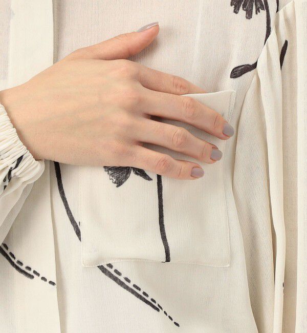 DES PRES「シングルフラワープリント チュニックブラウス」|シャツ・ブラウス|