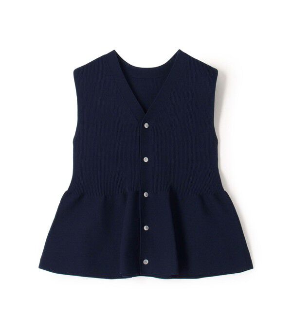 MACPHEE「【WEB先行予約】フォームニット ペプラムベスト」|ベスト・ジレ|69 ネイビー