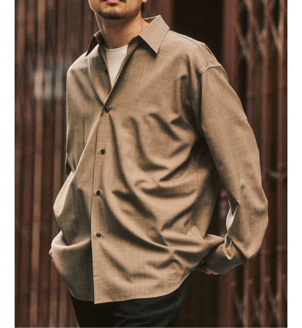 417 EDIFICE「【LE JAPON ATELIER】 Akita レギュラーウールシャツ」|シャツ・ブラウス|ブラウン A