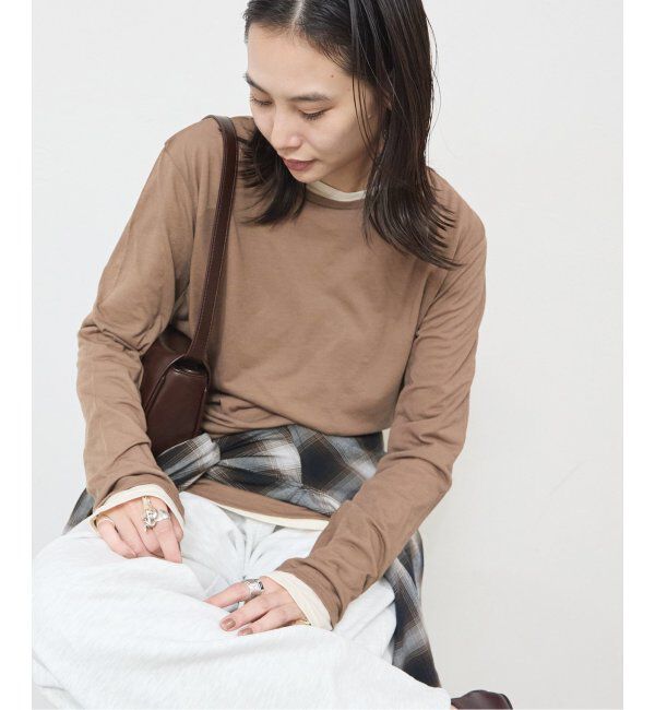 JOURNAL STANDARD「《追加2》クルーネックシアーロングTシャツ」|Tシャツ・カットソー|ブラウン C