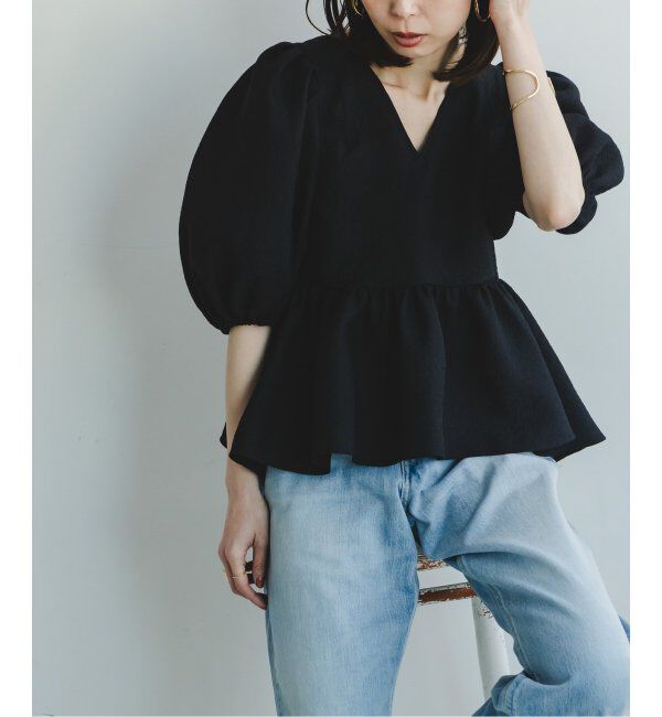 NOBLE「《追加》【洗える】シアーノイズジャガードブラウス」|シャツ・ブラウス|