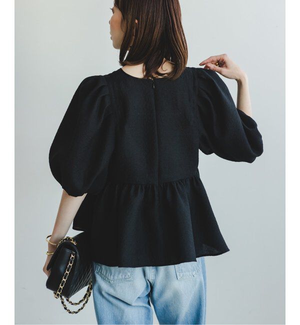 NOBLE「《追加》【洗える】シアーノイズジャガードブラウス」|シャツ・ブラウス|