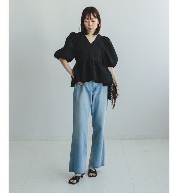 NOBLE「《追加》【洗える】シアーノイズジャガードブラウス」|シャツ・ブラウス|