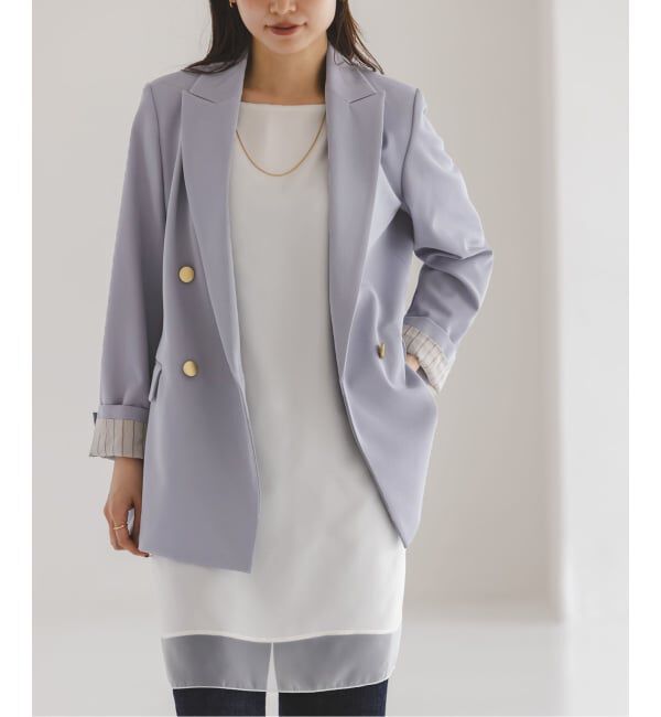 NOBLE「《追加・セットアップ対応》フローツイルピークドラペルジャケット」|テーラードジャケット|